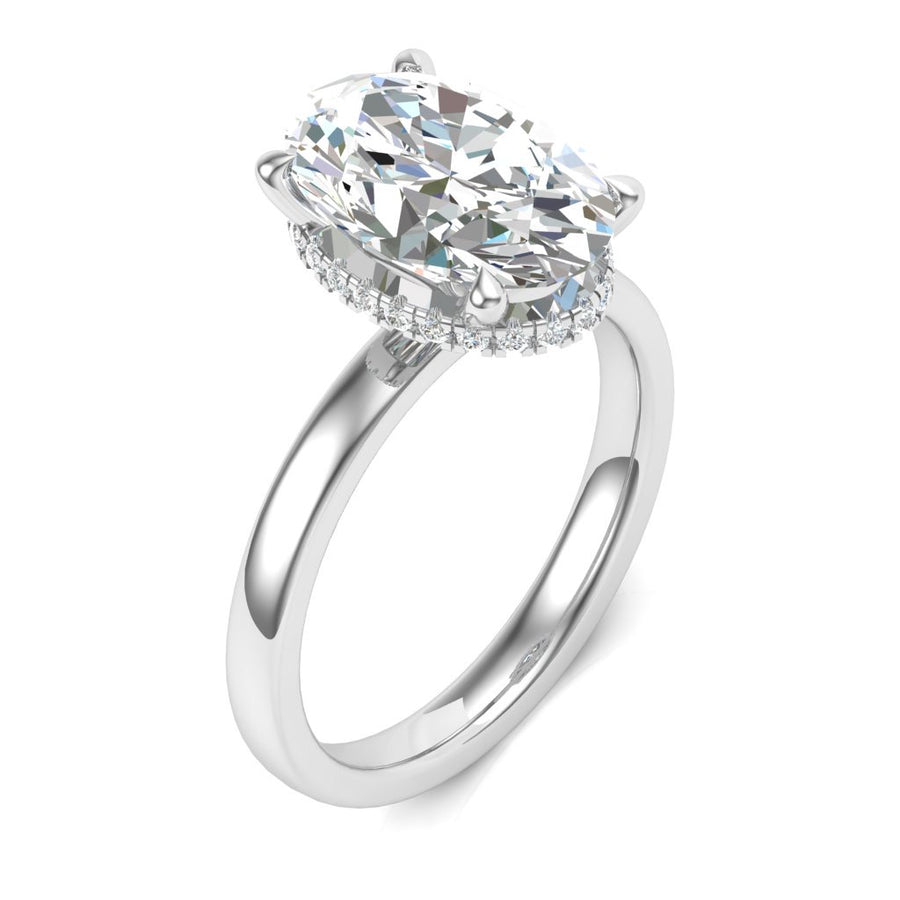 1.50ct Oval Cut Diamond Hidden Halo Ring