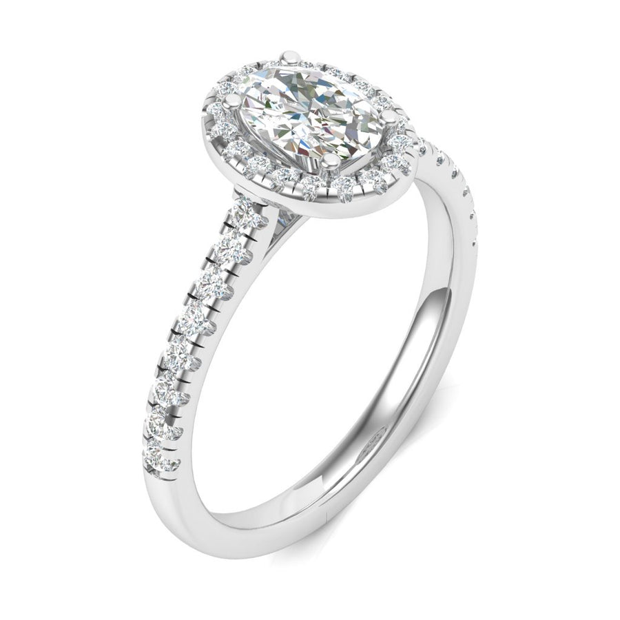 0.50ct Oval Cut Diamond Halo Ring