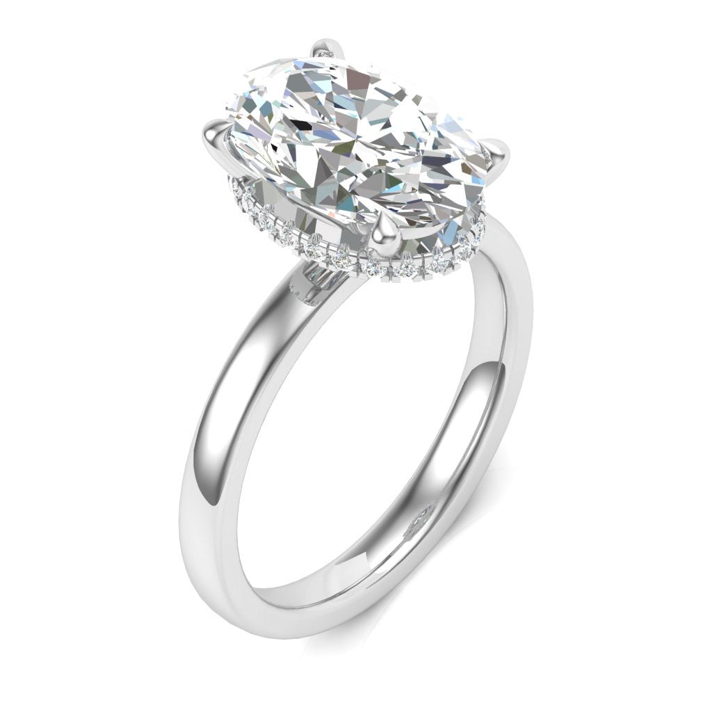 1.50ct Oval Cut Diamond Hidden Halo Ring