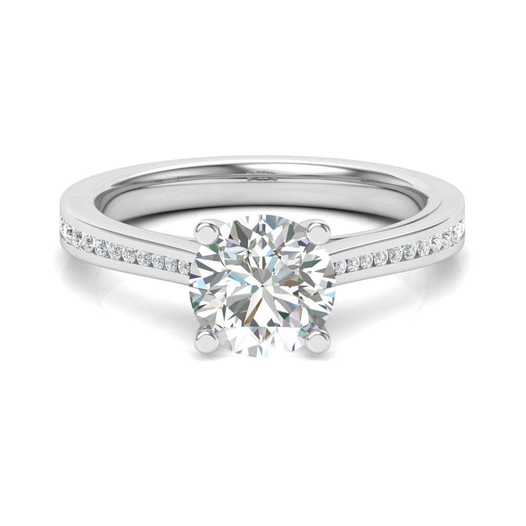 1.50ct Round Brilliant Cut Channel Set Shoulder Tulip Style Diamond Ring