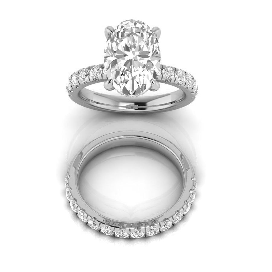 4.00ct Oval Double Hidden Halo Diamond Ring