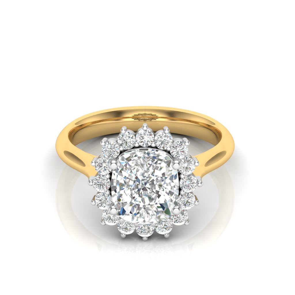 2.00ct Cushion Cut Diamond Cluster Diamond Ring