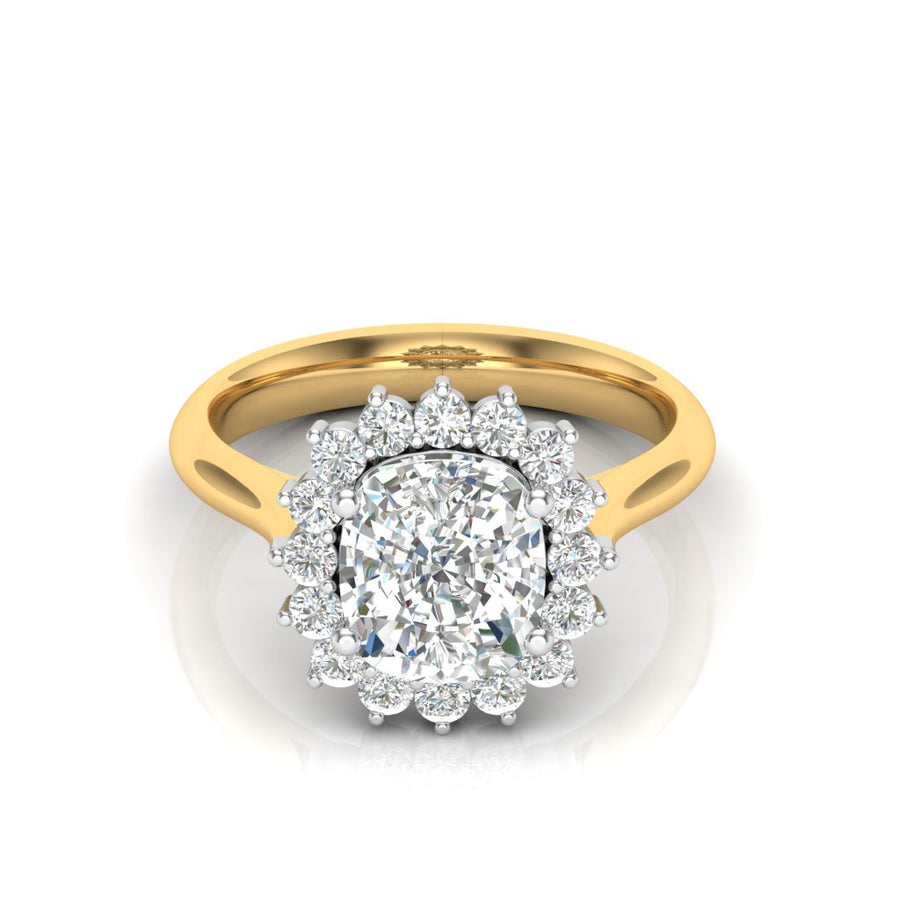2.00ct Cushion Cut Diamond Cluster Diamond Ring
