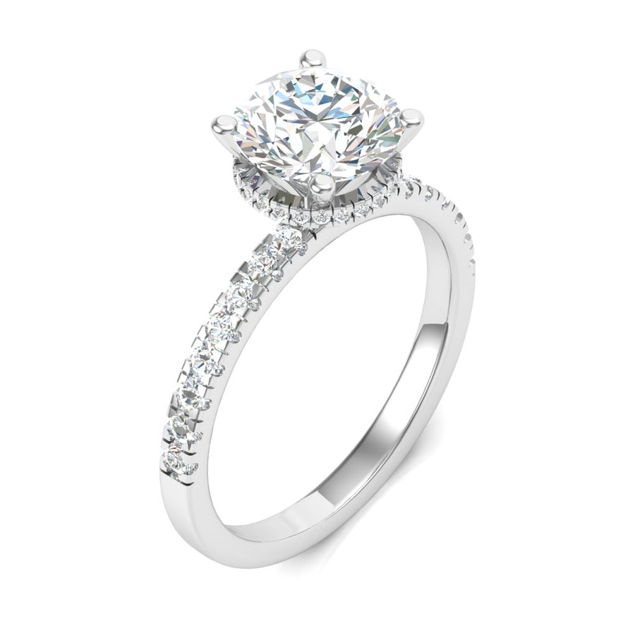 1.00ct Round Brilliant Cut Hidden Halo With Diamond Shoulder Diamond Ring