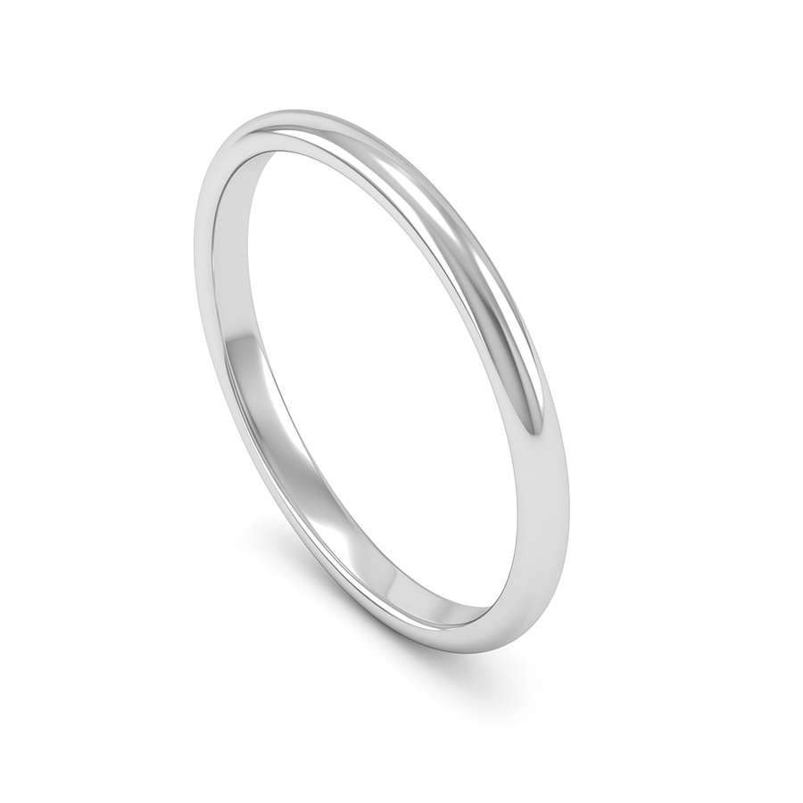 2mm Platinum Traditional Court Band