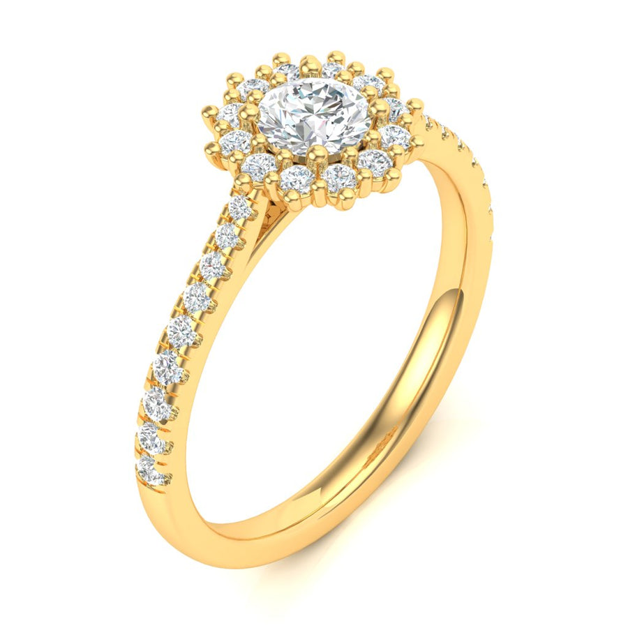 0.50ct Round Brillaint Cut Micro-Set Cluster Ring